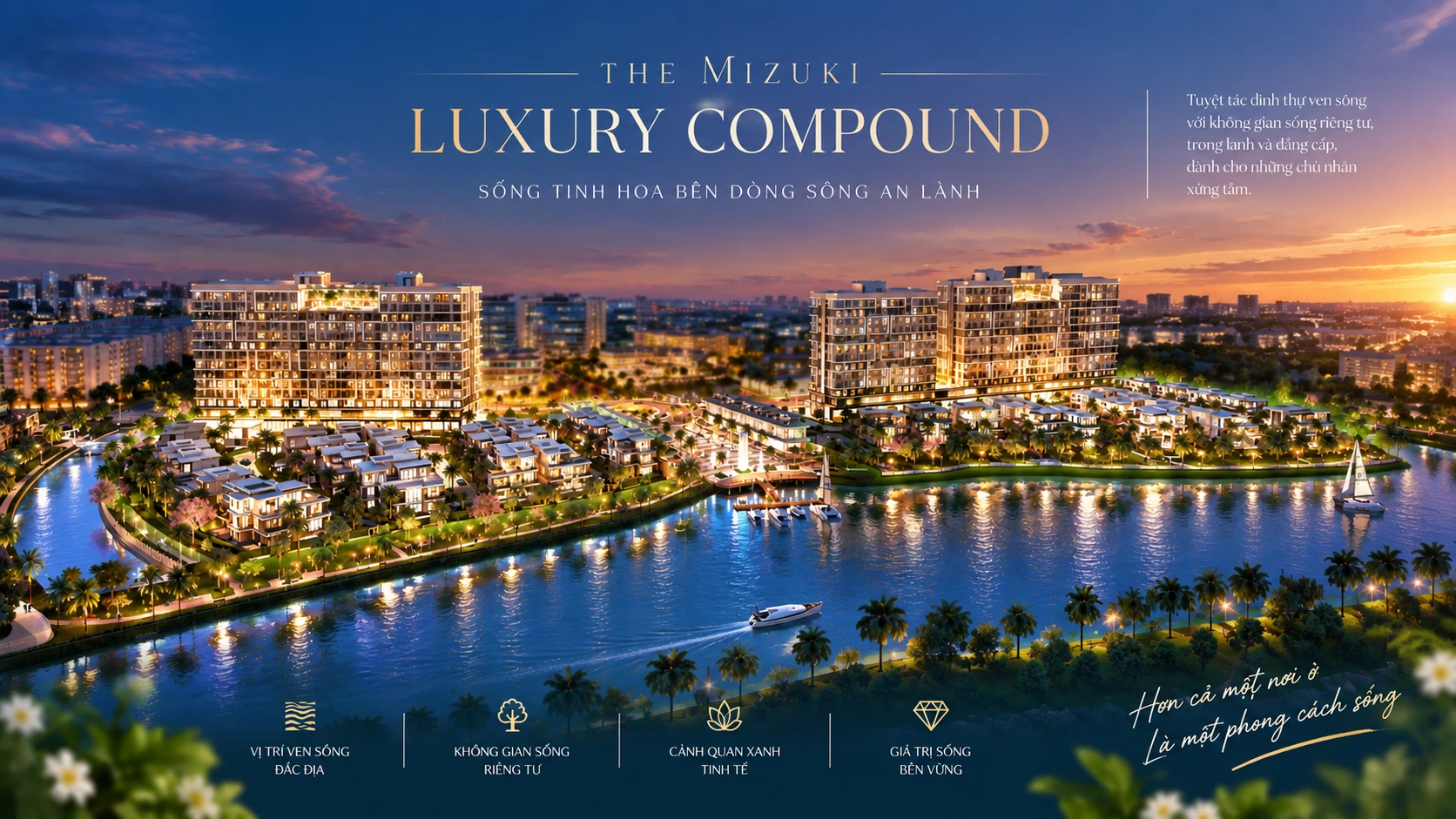 Biệt thự The Mizuki Luxury Compound ven sông trong khu đô thị Mizuki Park