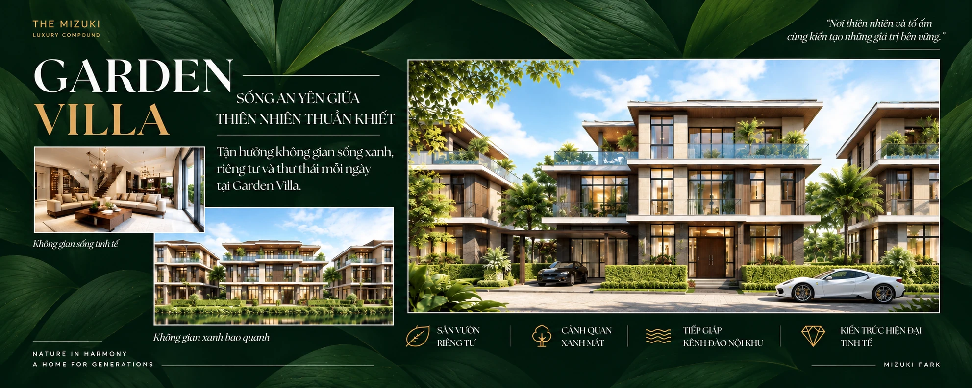 Garden Villa The Mizuki Luxury Compound biệt thự ven sông giới hạn tại Mizuki Park Nam Sài Gòn